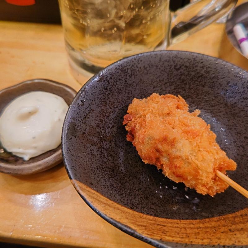 牡蠣の串揚げ(ハイスタ 大衆酒場 杯スタンド)
