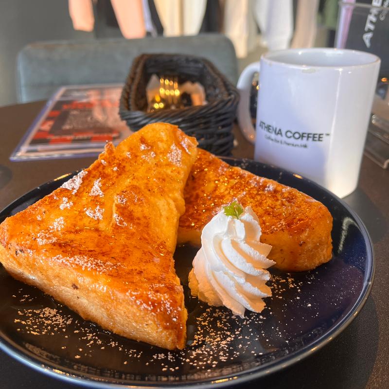 生フレンチトースト（ドリンクセット）(ATHENA COFFEE)