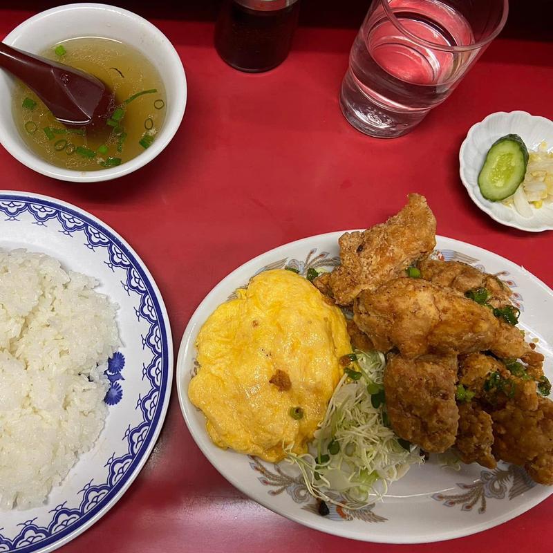 唐揚げ玉子定食(若水 （ワカミズ）)