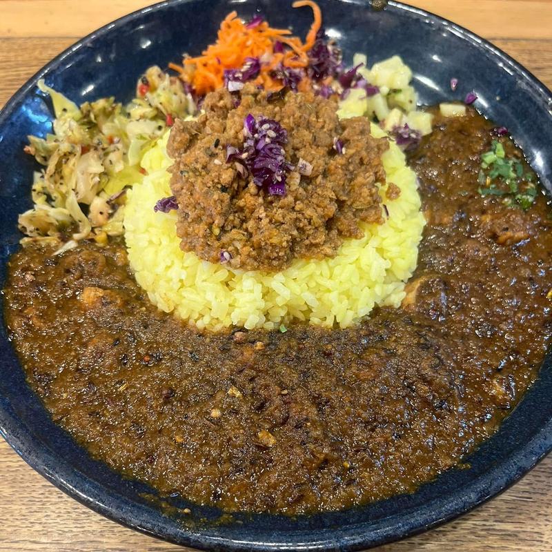 カレーZ定食2種盛り(スパイスカレー青藍)