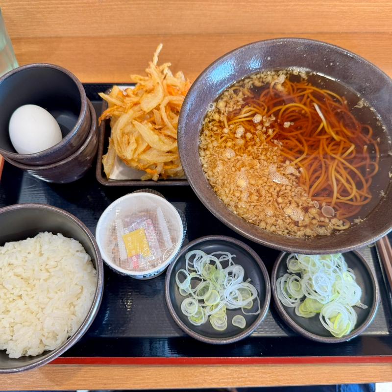 朝セット納豆＋サービス券かき揚げ(ゆで太郎 もつ次郎 加須北小浜店)