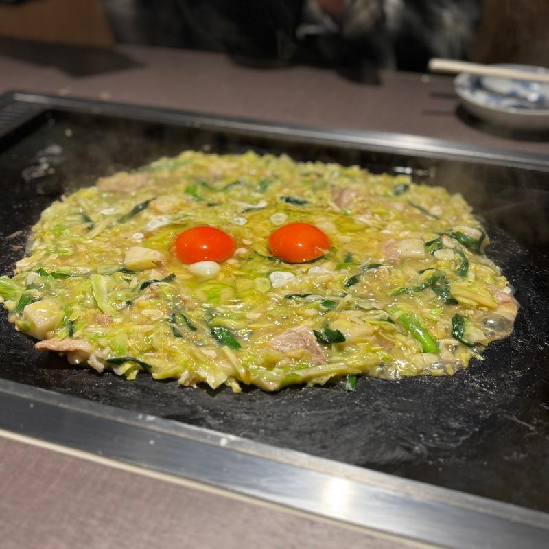 豚ニラ玉もんじゃ(月島もんじゃ たまとや 下北沢)