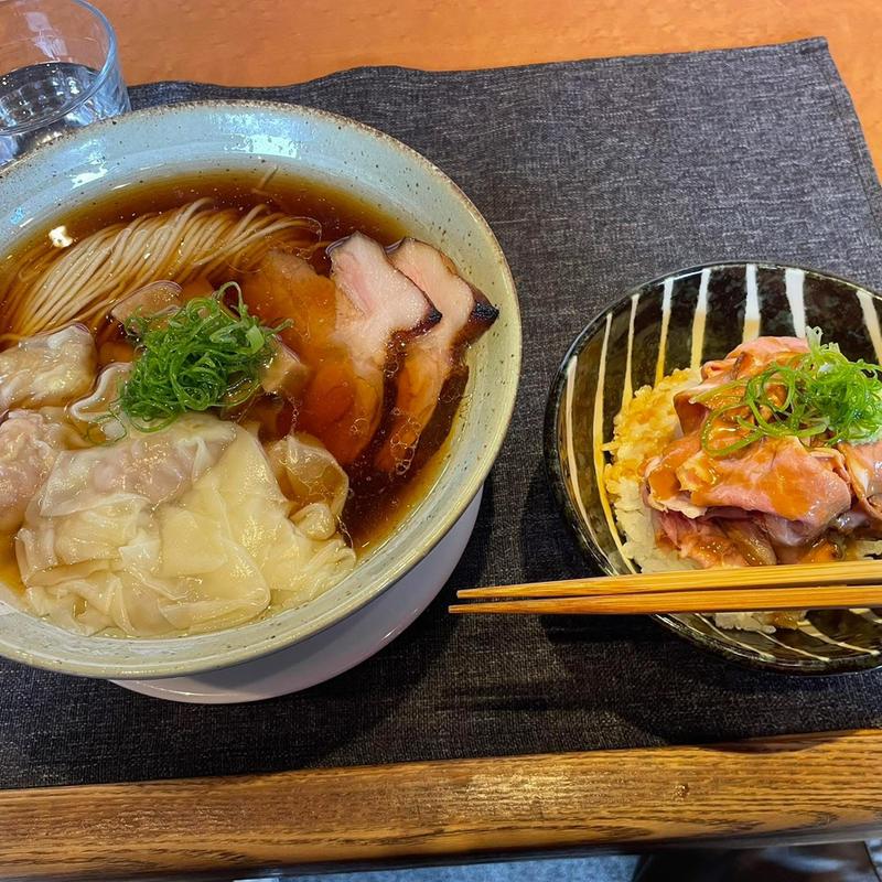 肉ワンタン中華そば 焼豚どんぶりご飯(柴崎亭 )