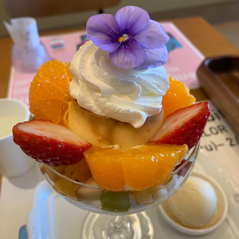 プリンアラモード(水信フルーツパーラーラボ)