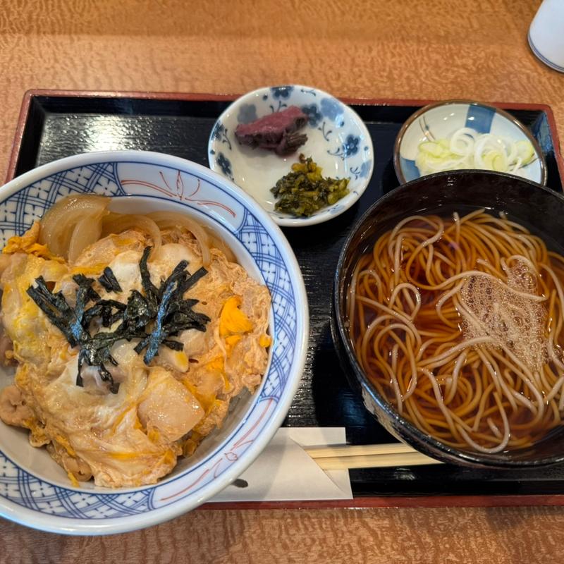 親子丼とミニ蕎麦のセット(長寿庵)