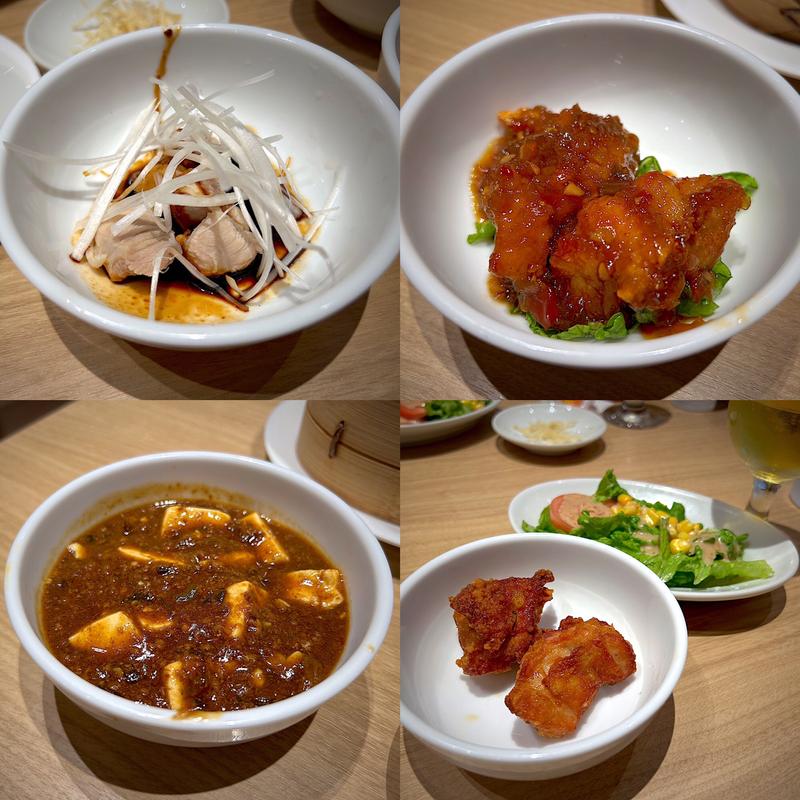 よだれ鶏、油淋鶏、麻婆豆腐、唐揚げ(九份小籠包 ララガーデン長町店)
