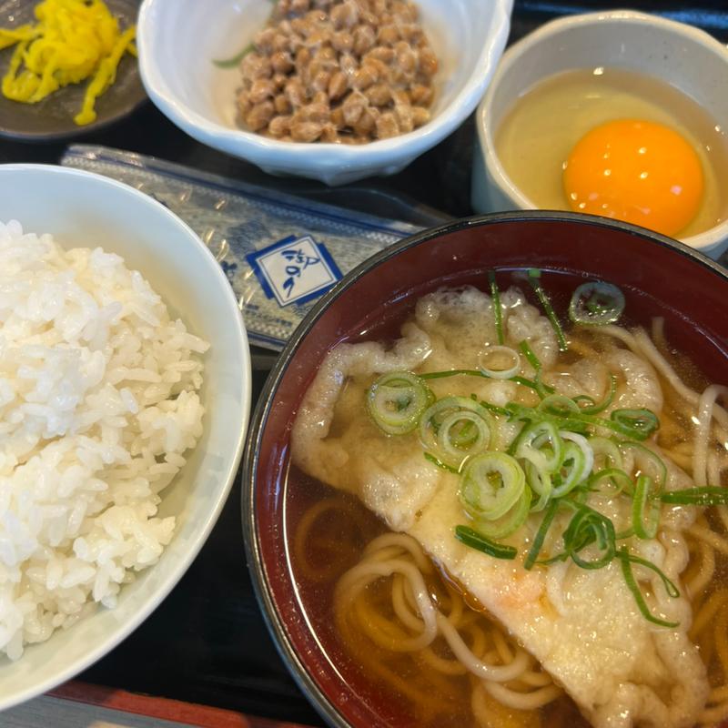 朝定食 (納豆)駅そば付き(マネキダイニング別所PA下り店)