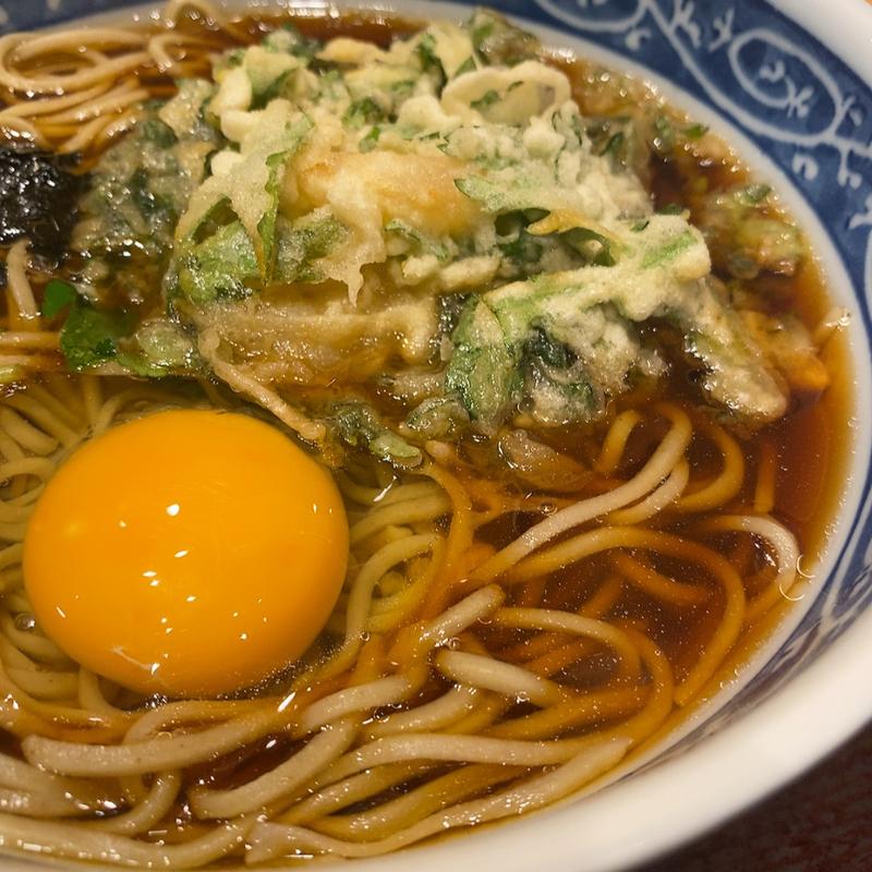 春菊の天玉そば(吉祥庵 ららぽーと豊洲店)