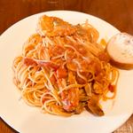渡りガニトマトクリームパスタ(ビーノ)