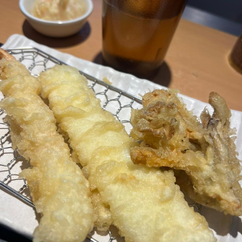 えび天 イカ天 舞茸の天ぷら(まきの定食)(まきの西神戸)