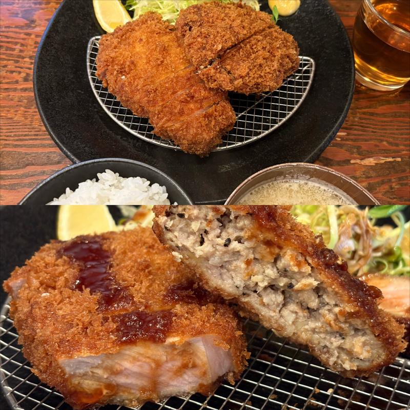 ロース & メンチカツ定食(とんかつ 椛)