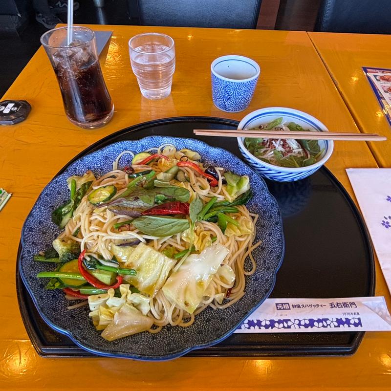 野菜たっぷりペペロンチーノ+ランチセット(五右衛門 八千代中央店)