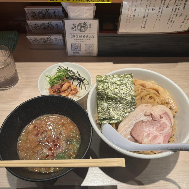 超濃厚煮干し辛つけ麺　（本日のミニ丼もの150円）(煮干し中華そば 高麗乃 飛翔)