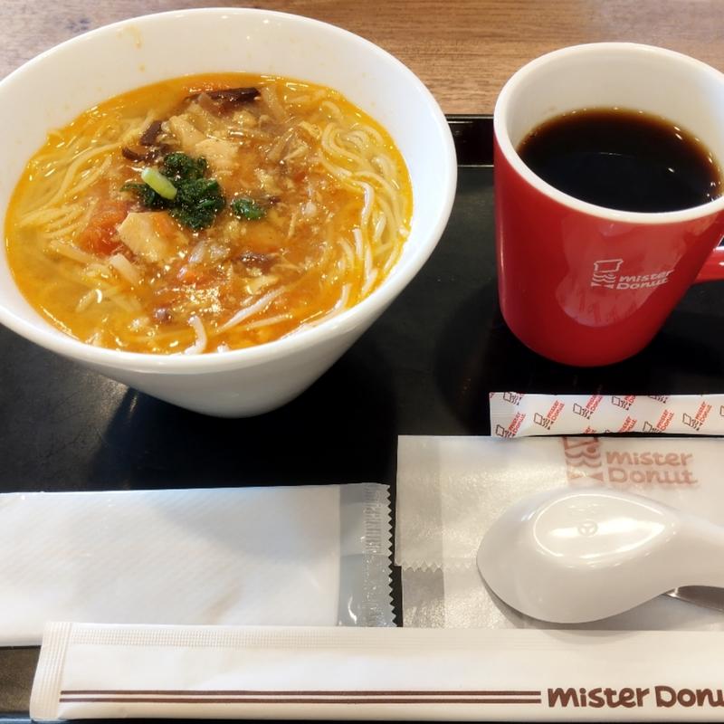 ミスド ドリンクセット(台湾ゴハン祭り 台湾風鶏サンラータン麺)(ミスタードーナツ 亀有駅前ショップ)