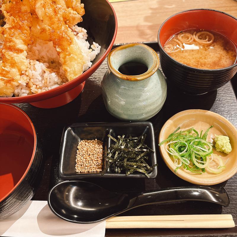 海老とかき揚げの天茶(天丼・天串・串カツ いしのや)