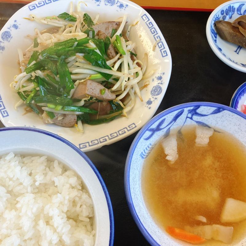 ニラレバ定食(とんかつ はしもと食堂)