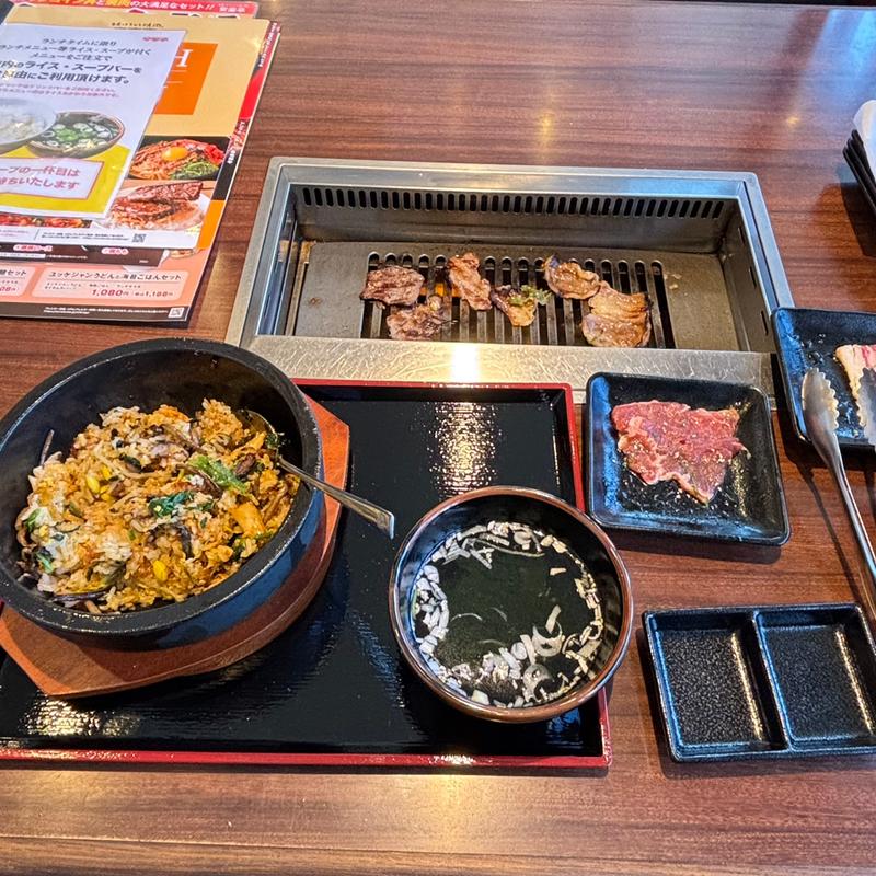 石焼ビビンバランチ+カルビ+ロース(安楽亭 八千代高津店)