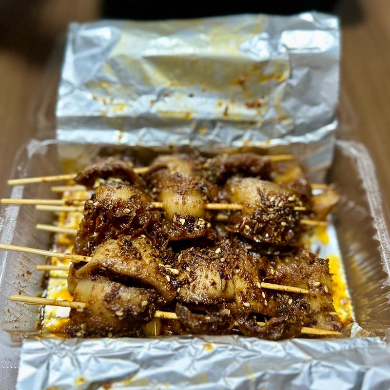 牛ハチノスの串揚げ(5本)(天天向上豚骨麻辣湯)