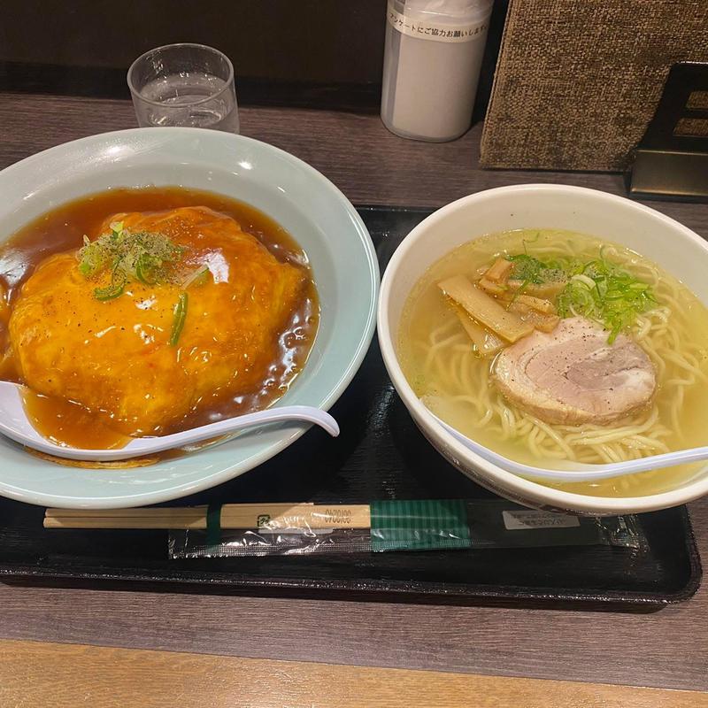 天津飯 塩ラーメンセット(らーめん 虎)