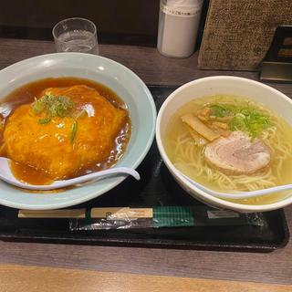 天津飯 塩ラーメンセット