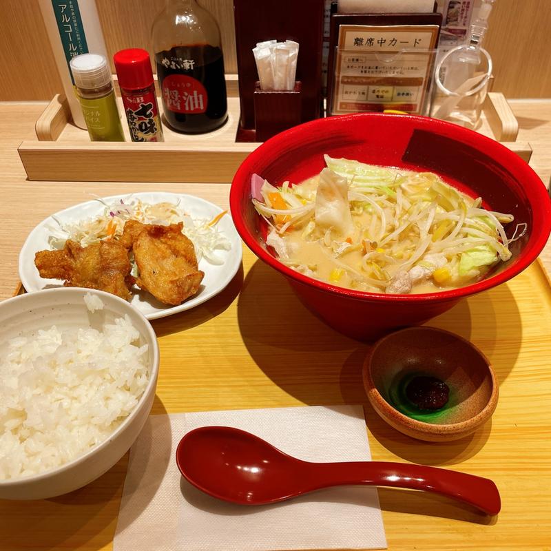 コク旨ちゃんぽんとから揚げの定食(やよい軒 本町通り店)