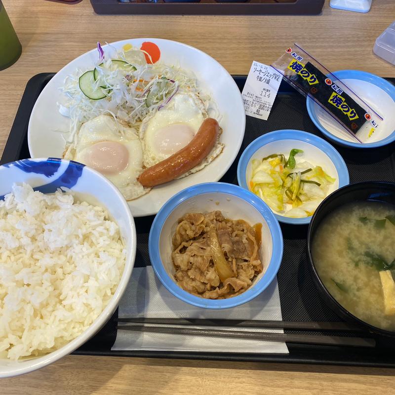 ソーセージエッグW朝食(松屋 松本高宮店 )