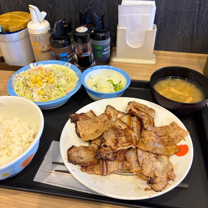 厚切り豚カルビ焼肉W定食（ライス並）(松屋 渋谷清水橋店 )