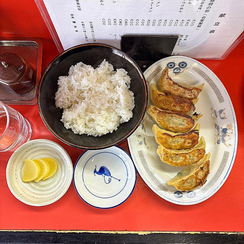 つけめん＋餃子ライスセット(丸長中華そば)