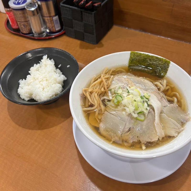 中華そば 太麺 ライス付き(麺屋 金斗雲)