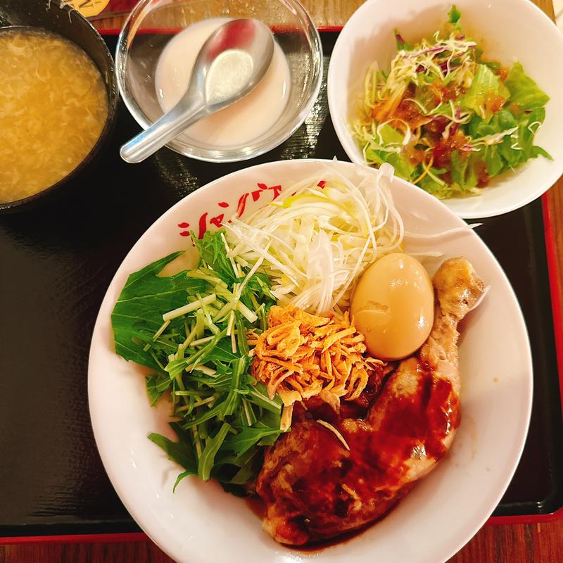 蒸し鶏まぜそば定食(青山シャンウェイ 銀座店)