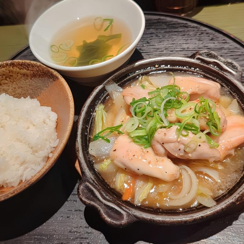 若鶏の塩ダレ焼き定食(お茶漬け酒場 金の穂銀の水)
