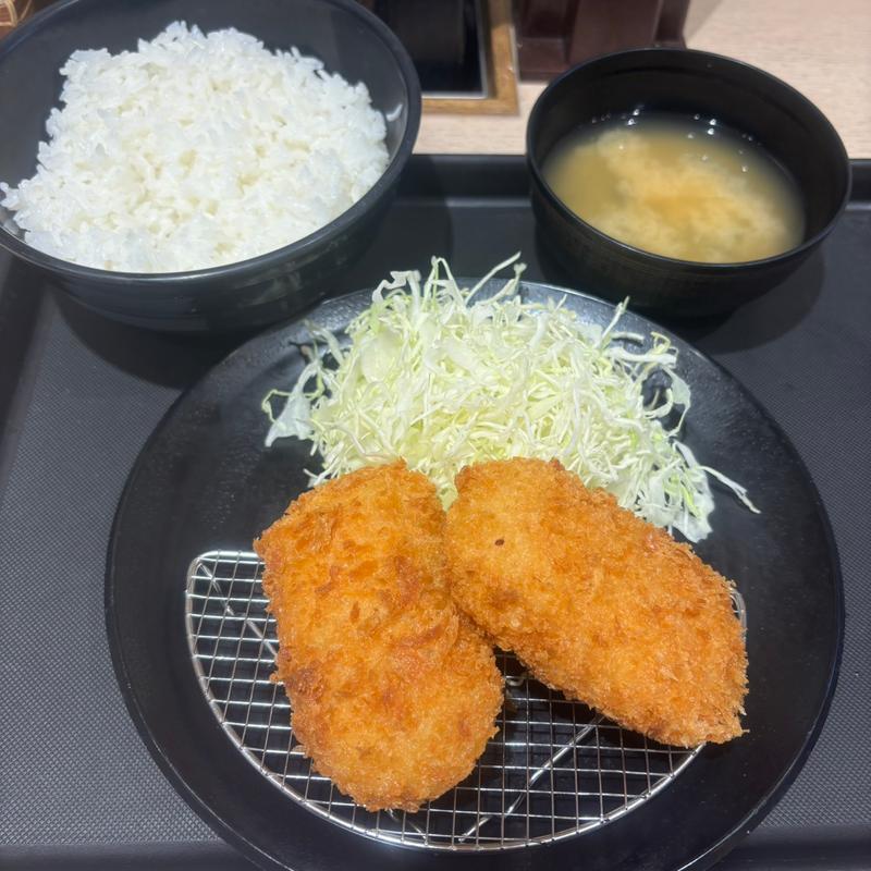 カニクリームコロッケ(2個)定食(松のや 中野坂上店)