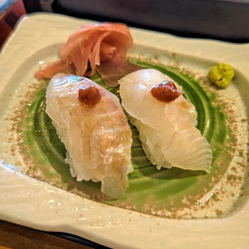 真鯛のにぎり寿司(味の民芸 丸山台店)