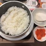 炊き立てご飯と明太子(元祖やきとり家美濃路 岡崎店)