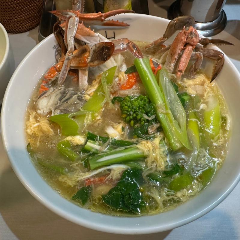 渡り蟹と春野菜のかき玉潮蕎麦(中華蕎麦 瑞山)