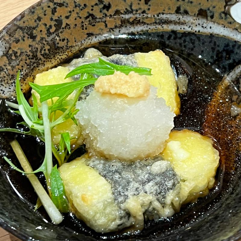 よもぎ麩とチーズの磯辺あげ(梅乃宿温酒場 なんばウォーク店)