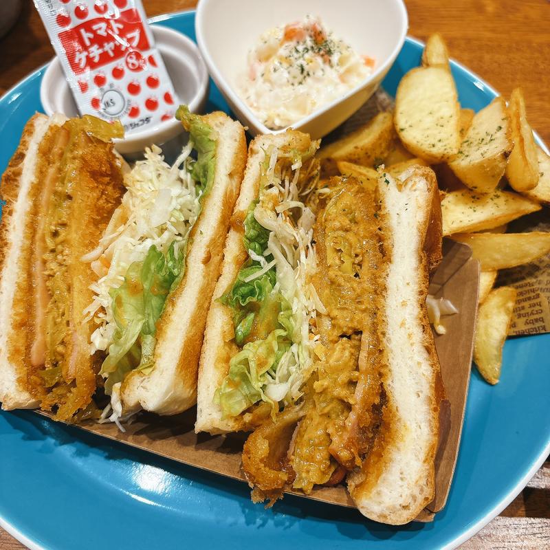カレーキャベツハムカツサンドセット(堂山食堂 EST店)