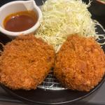 国産黒毛和牛x国産豚メンチかつ定食(松のや 中野坂上店)