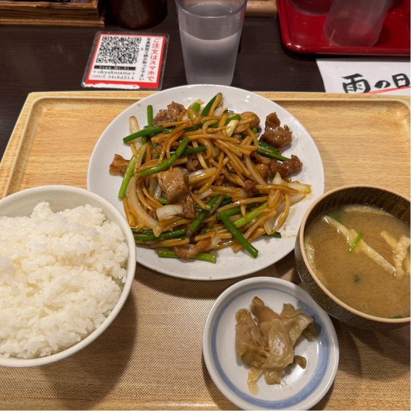 豚肉と竹の子のオイスター炒め定食(大衆食堂 定食のまる大 飯田橋西口店)