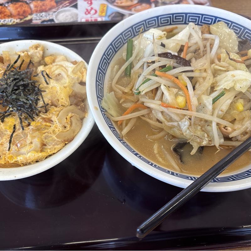 野菜たっぷりタンメン　ミニ親子丼(山田うどん食堂 谷塚店)