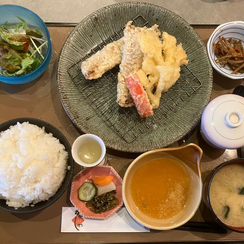 日替わり定食　イワシと舞茸の天ぷら(馳走かかしや)