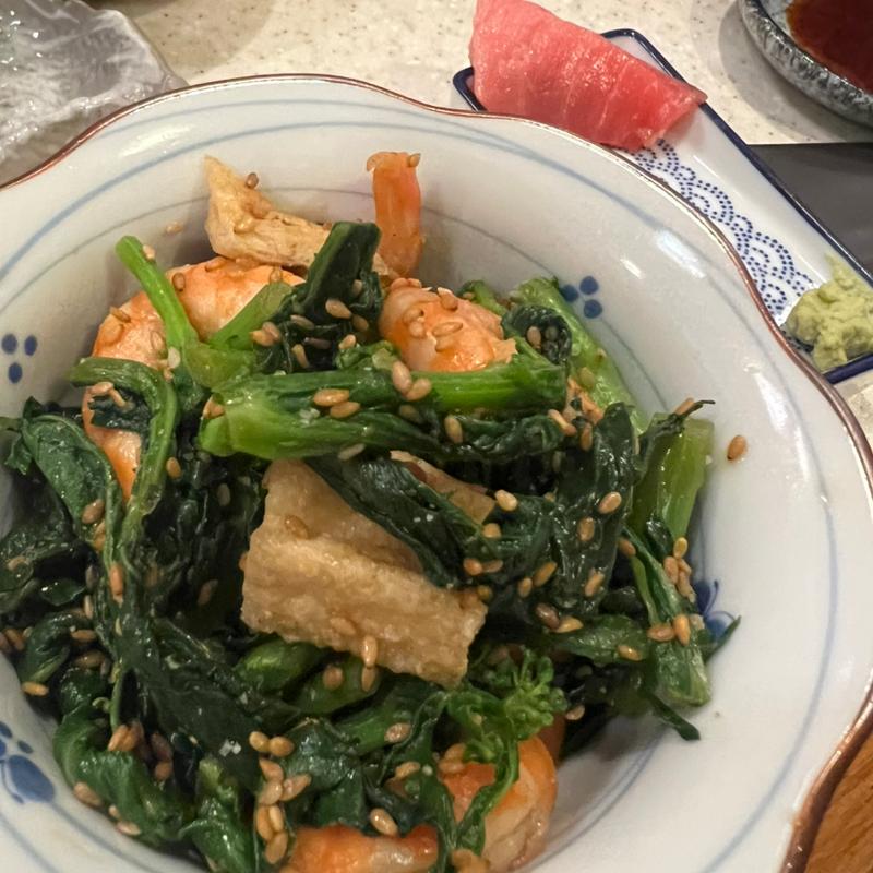 菜の花と海老の胡麻和え(とりさだ)