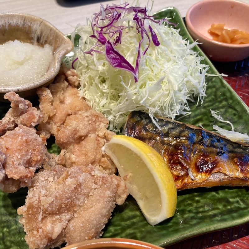 さばの炭火焼きと鶏竜田揚げ(大戸屋ごはん処 神田小川町店)