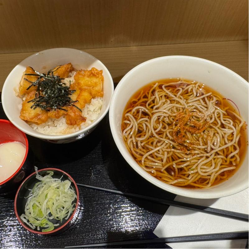 ミニ鶏天丼セット(いろり庵きらく 南浦和)