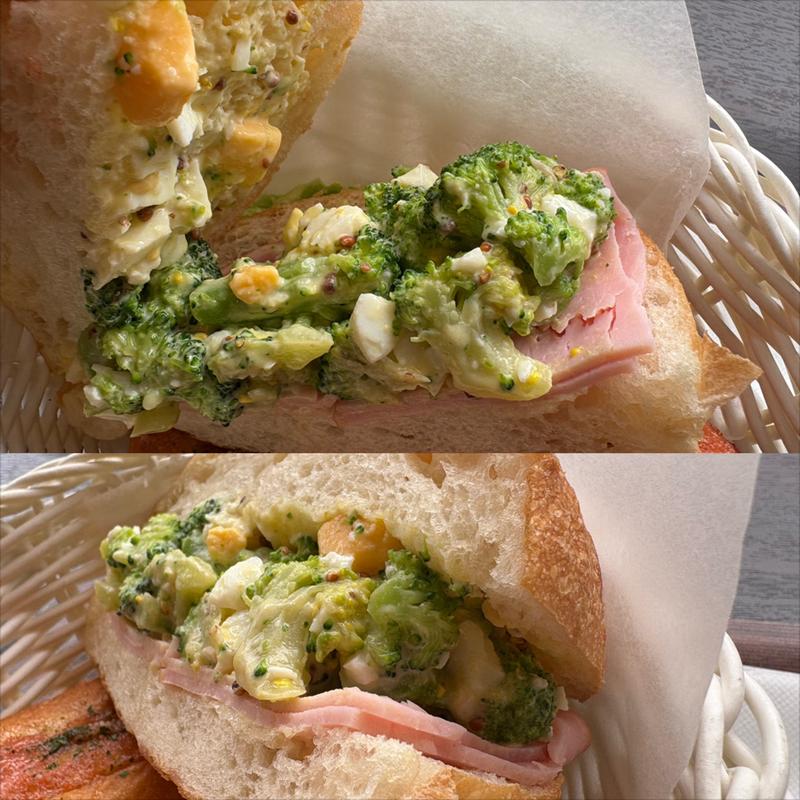 具沢山フランスパン・ブロッコリー卵(ハースブラウン 南万騎が原)