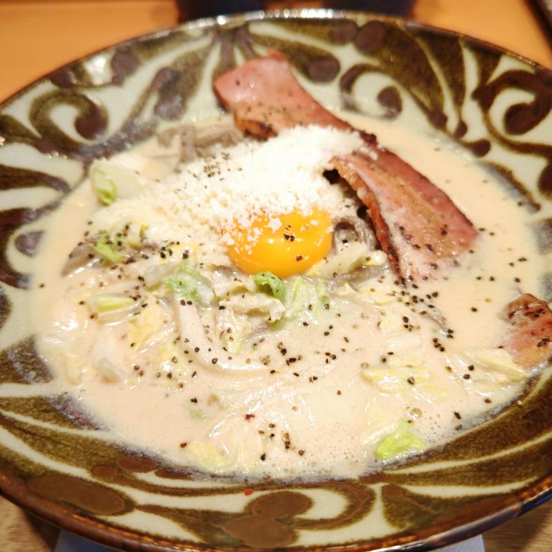 そばボナーラ(東京とろろそば 横浜丸山台店)