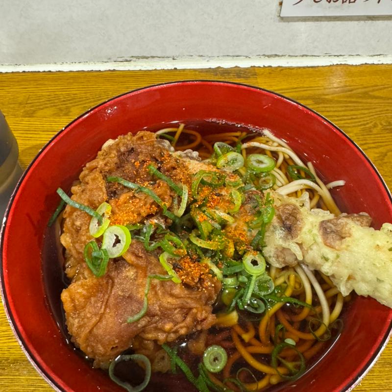 唐揚げそばちくわ天トッピング(弥生軒 （やよいけん）)