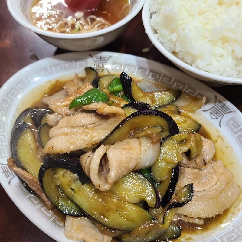 茄子と豚バラ肉味噌炒めライス(銀座亭 )