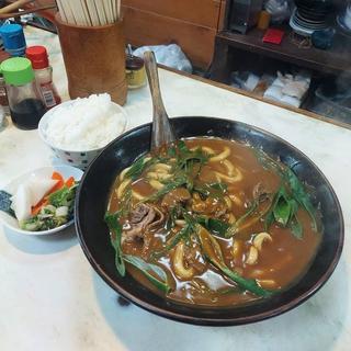 カレーうどん3玉 白ご飯大盛り