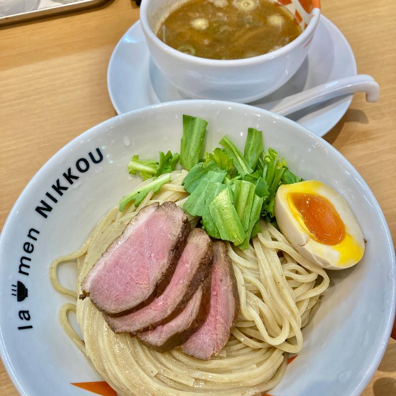 冬季限定　鴨のせ白湯つけ麺　大盛(ラーメン にっこう)